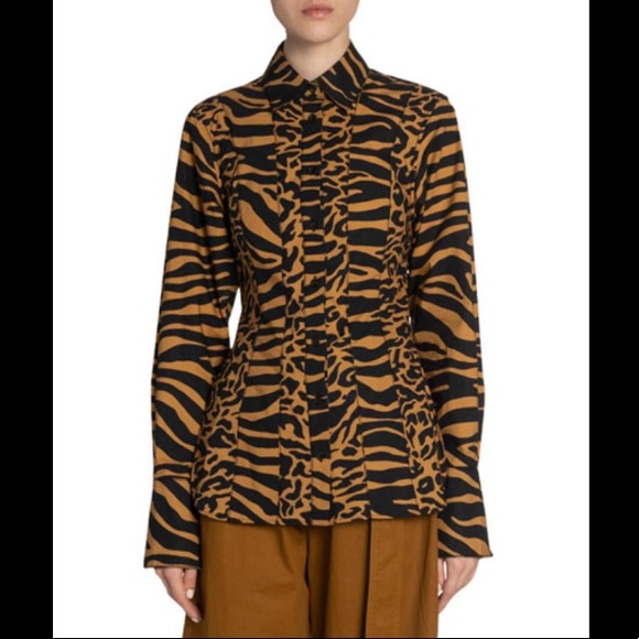 NEW Proenza Schouler White Label Animal Print Shirt - Picture 1 of 6